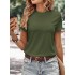 Solid Color Versatile T-Shirt, Round Neck Short Sleeves Pullover Sports Tee, Women’s Comfy Tops – PRYCUS MITCHELL INC