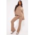 Petite Mocha Rib Knit Wide Leg Pant