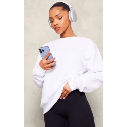 White Oversized Fitting Sweatshirt