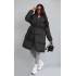 Maternity Black Oversized Collar Belted Longline Puffer Coat