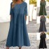 Casual Dress Cotton Dress Swing Dress Midi Dress Cotton Basic Casual Outdoor Daily Crew Neck Pocket Smocked Half Sleeve Summer Spring Fall 2023 Loose Fit Light Blue Black White Pure Color S M – PRYCUS MITCHELL INC